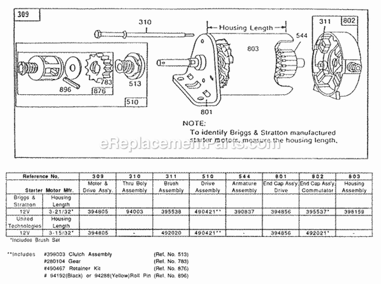 Electric Starter And Chart Diagram and Parts List for 170702-2136-01  Briggs and Stratton Engine